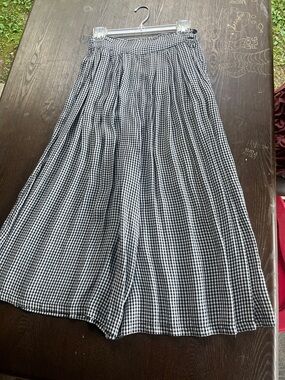 Lucky Brand Black & White Gingham Pleated pants